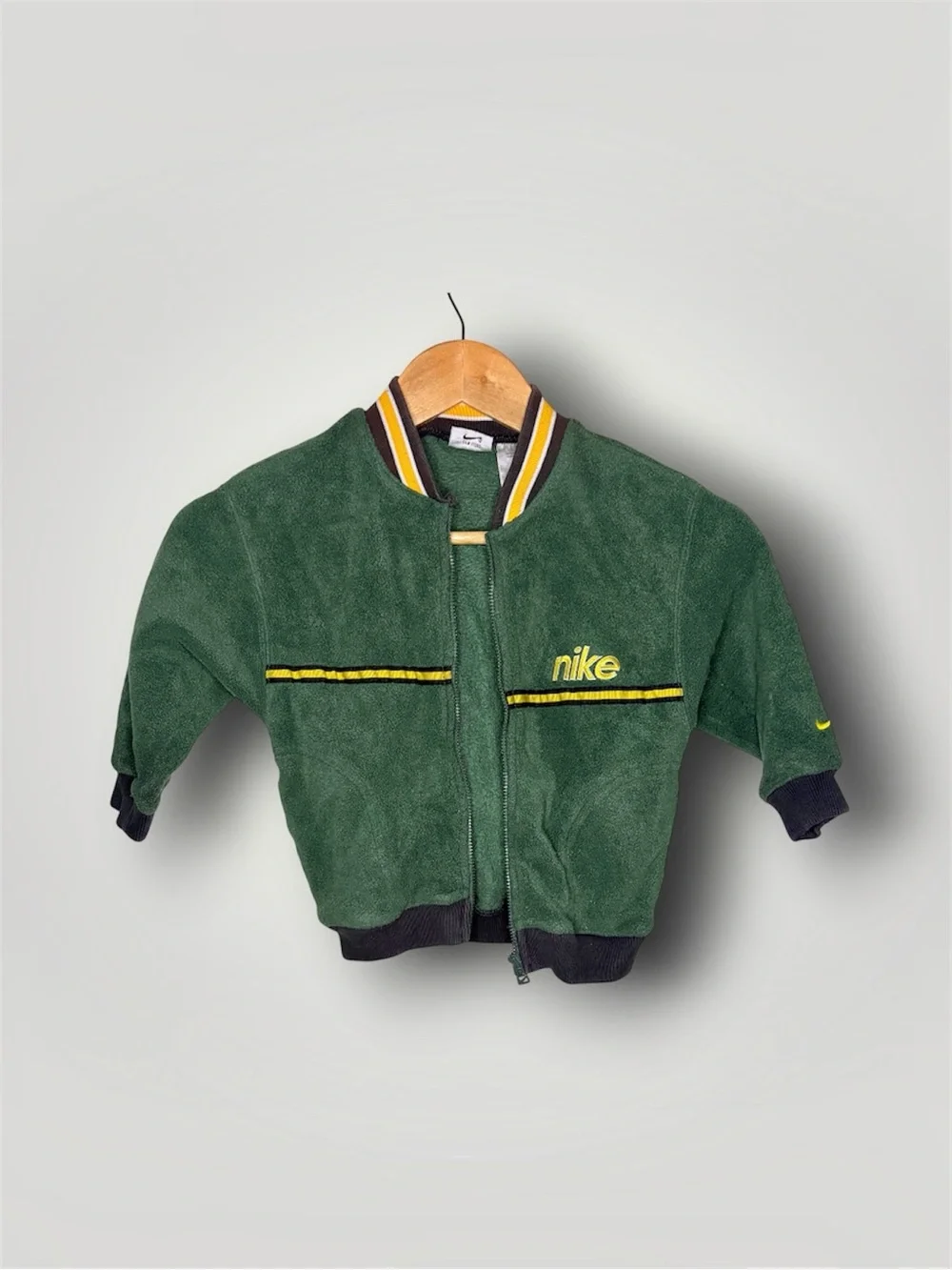 Nike Vintage Kids Green & Yellow Zip Fleece Jacket